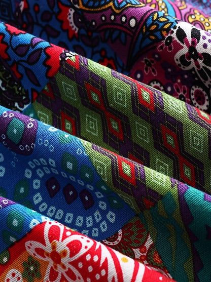Lange Damen-Jacke im Patchwork-Design mit Fleecefutter, Kapuze und Knopfleiste, Ansicht 8