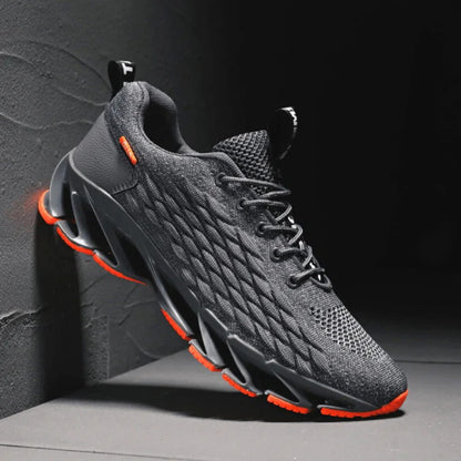 Laufschuhe für Herren aus Strick-Mesh mit gedämpfter Zwischensohle und griffiger Gummisohle, Ansicht 5
