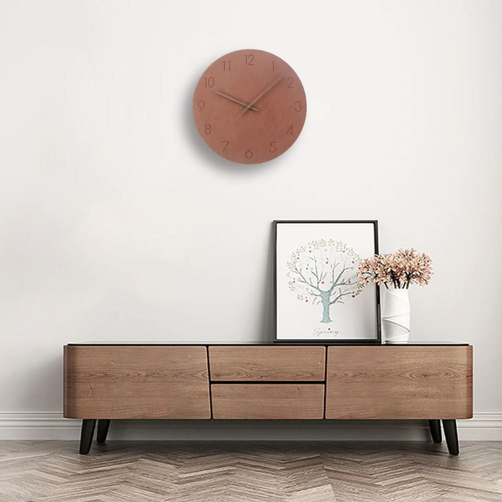 Lautlose Wanduhr aus MDF mit Zeigern aus Walnussholz im skandinavischen Design, Ansicht 9