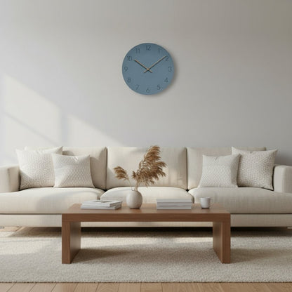 Lautlose Wanduhr aus MDF mit Zeigern aus Walnussholz im skandinavischen Design, Ansicht 10