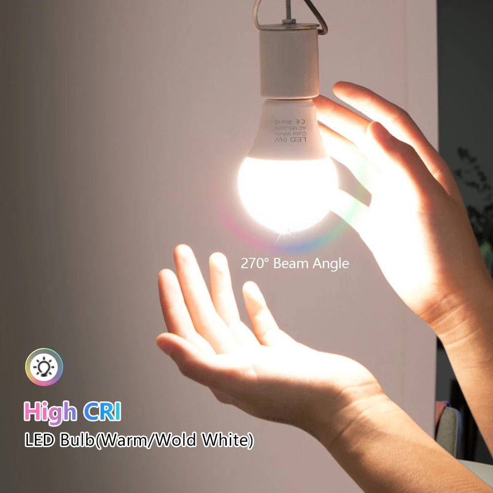 LED-Glühbirne mit E27-Sockel in Warmweiß 2700 bis 3000 K, blendfreies Licht für Wohn- und Schlafzimmer, Ansicht 4
