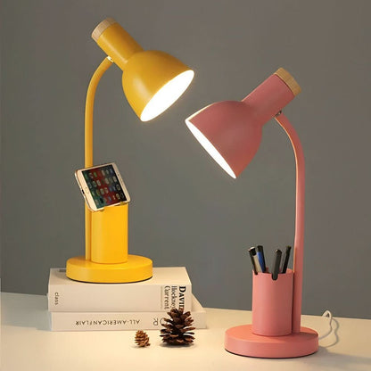 LED-Schreibtischlampe aus Metall mit integriertem Stifthalter und drei Lichtfarben für Büro und Homeoffice, Ansicht 8