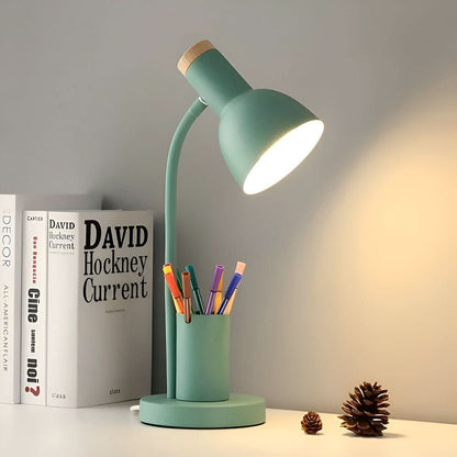 LED-Schreibtischlampe aus Metall mit integriertem Stifthalter und drei Lichtfarben für Büro und Homeoffice, Ansicht 9