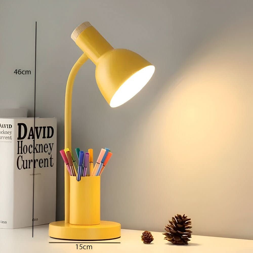 LED-Schreibtischlampe aus Metall mit integriertem Stifthalter und drei Lichtfarben für Büro und Homeoffice, Ansicht 10