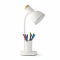 LED-Schreibtischlampe aus Metall mit integriertem Stifthalter und drei Lichtfarben für Büro und Homeoffice
