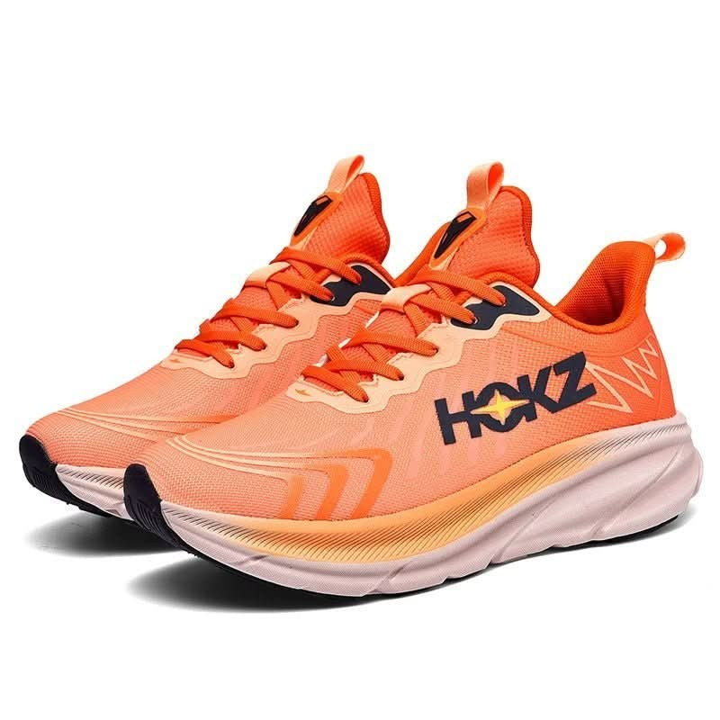 Leichte Laufschuhe mit gedämpfter Sohle und atmungsaktivem Mesh-Obermaterial für Training und Alltag in Orange