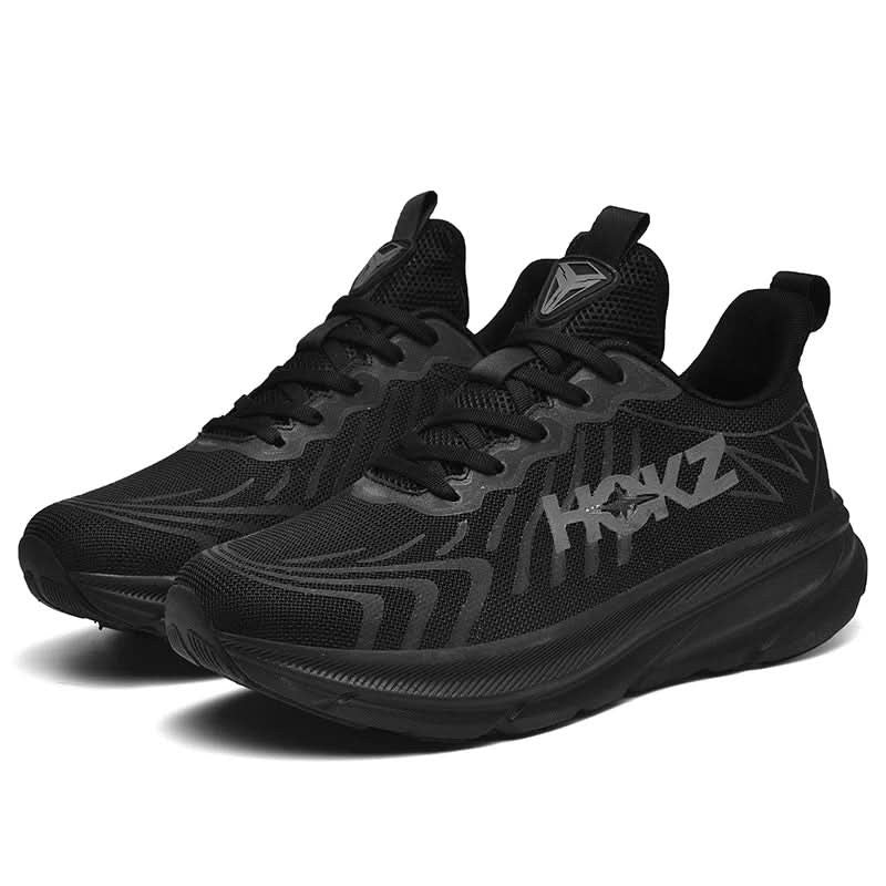 Leichte Laufschuhe mit gedämpfter Sohle und atmungsaktivem Mesh-Obermaterial für Training und Alltag in Schwarz