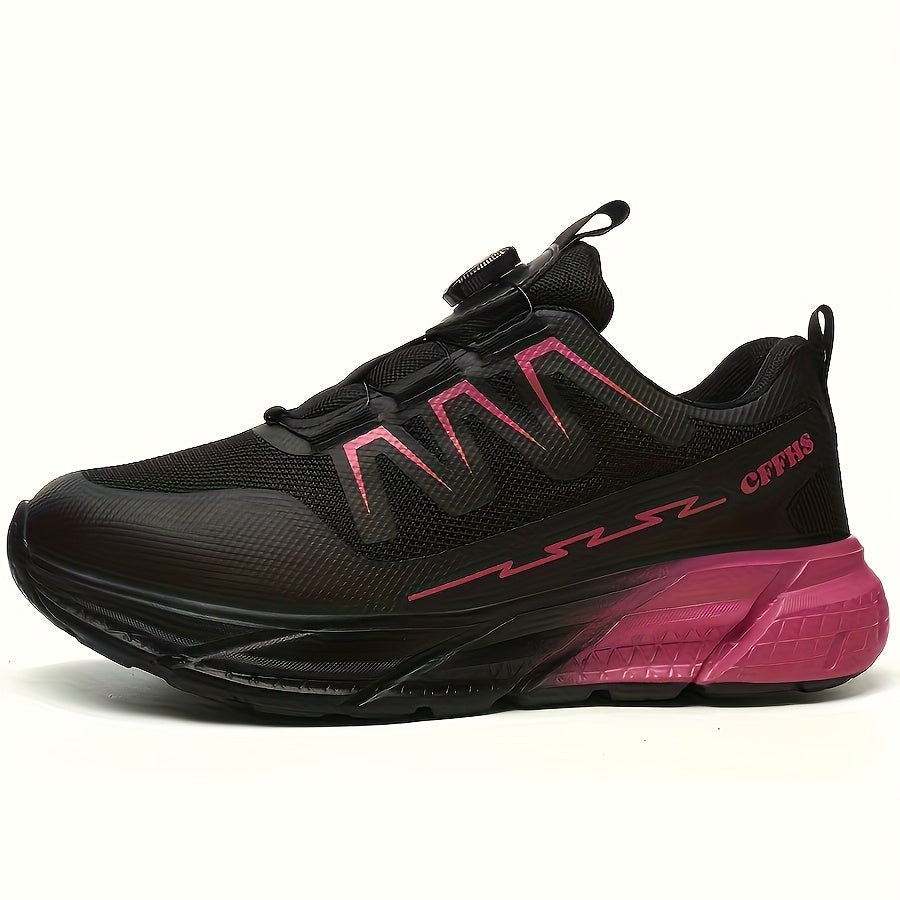 Leichte Sicherheitsschuhe für Damen mit Stahlkappe, Drehverschluss und rutschfester PU-Sohle in Rosa