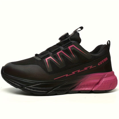 Leichte Sicherheitsschuhe für Damen mit Stahlkappe, Drehverschluss und rutschfester PU-Sohle in Rosa