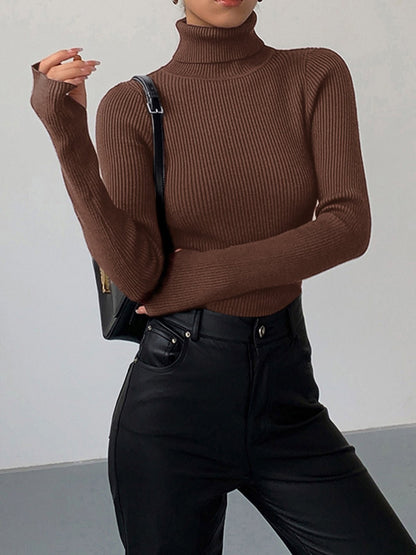 Leichter Damen-Rollkragenpullover aus Rippstrick mit schmaler Passform, Ansicht 6