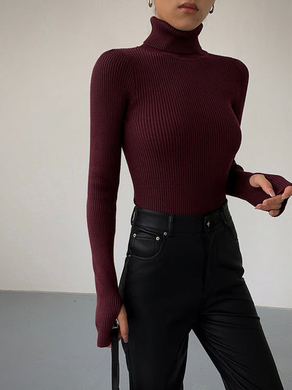 Leichter Damen-Rollkragenpullover aus Rippstrick mit schmaler Passform, Ansicht 7