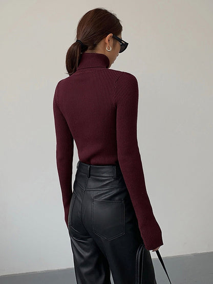 Leichter Damen-Rollkragenpullover aus Rippstrick mit schmaler Passform, Ansicht 8