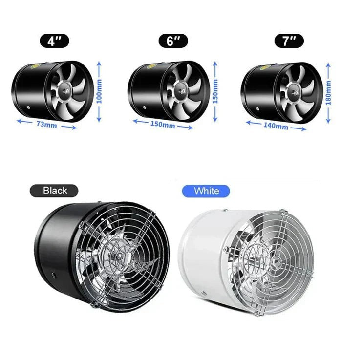Leiser Rohrventilator aus Metall mit Kupfermotor für Küche, Bad und Büro, Ansicht 7