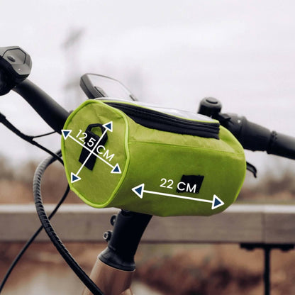 Lenkertasche für das Fahrrad mit Touchscreen-Handyfenster, Klettbefestigung und wasserabweisendem Stoff, Ansicht 6