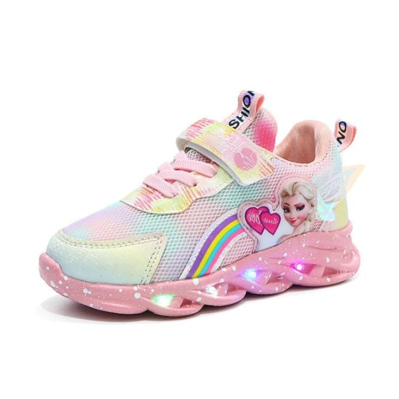 Leuchtende Kinder-Sneaker mit LED-Sohle, Klettverschluss und Regenbogen-Glitzer, Ansicht 10