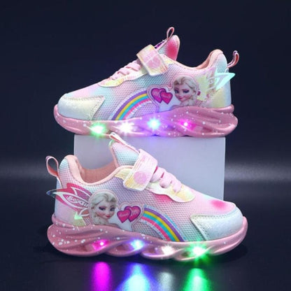 Leuchtende Kinder-Sneaker mit LED-Sohle, Klettverschluss und Regenbogen-Glitzer, Ansicht 13