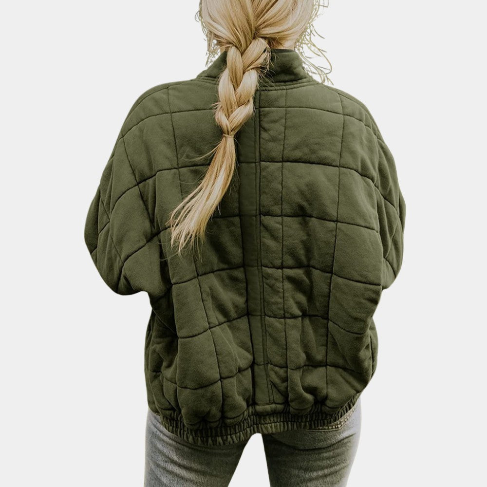 Lockere Damen-Steppjacke mit Stehkragen, Reißverschluss und tiefen Taschen, Ansicht 6