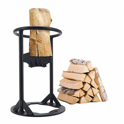 Manueller Holzspalter aus Stahl mit fester Spaltklinge und Standring für Brennholz und Anzündholz, Ansicht 3