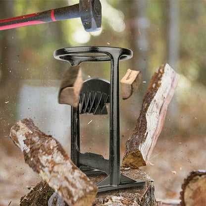 Manueller Holzspalter aus Stahl mit fester Spaltklinge und Standring für Brennholz und Anzündholz, Ansicht 4