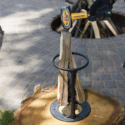 Manueller Holzspalter aus Stahl mit fester Spaltklinge und Standring für Brennholz und Anzündholz, Ansicht 5