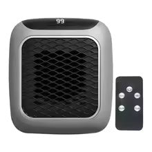 Mini-Heizlüfter für die Steckdose mit Keramikheizung, Thermostat, Timer und Fernbedienung, Ansicht 4