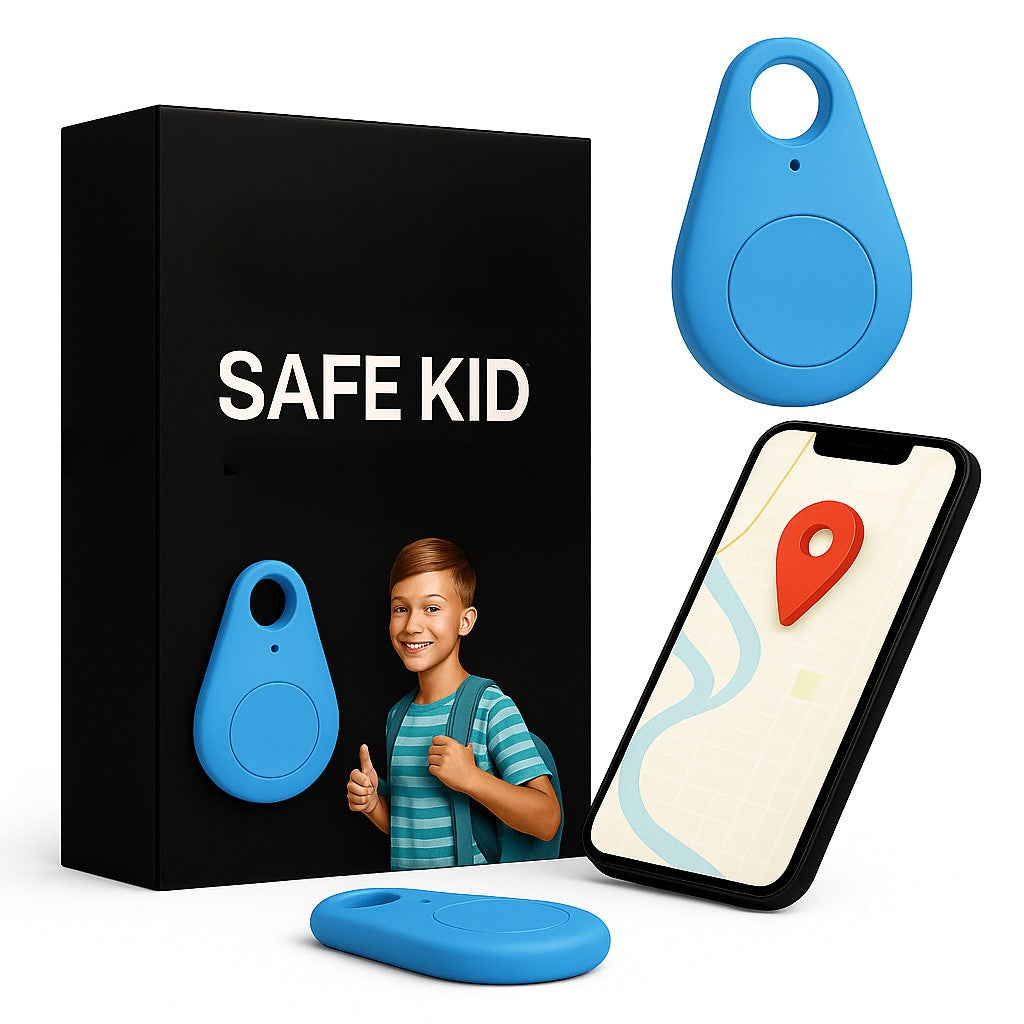 Mini-Tracker für Kinder mit App-Ortung, Alarmtaste und IP67, 17 g leicht in Blau