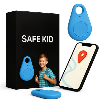 Mini-Tracker für Kinder mit App-Ortung, Alarmtaste und IP67, 17 g leicht in Blau