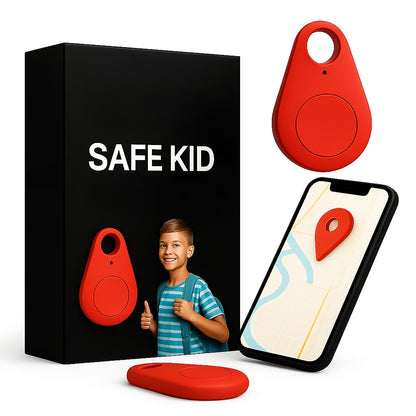 Mini-Tracker für Kinder mit App-Ortung, Alarmtaste und IP67, 17 g leicht in Rot