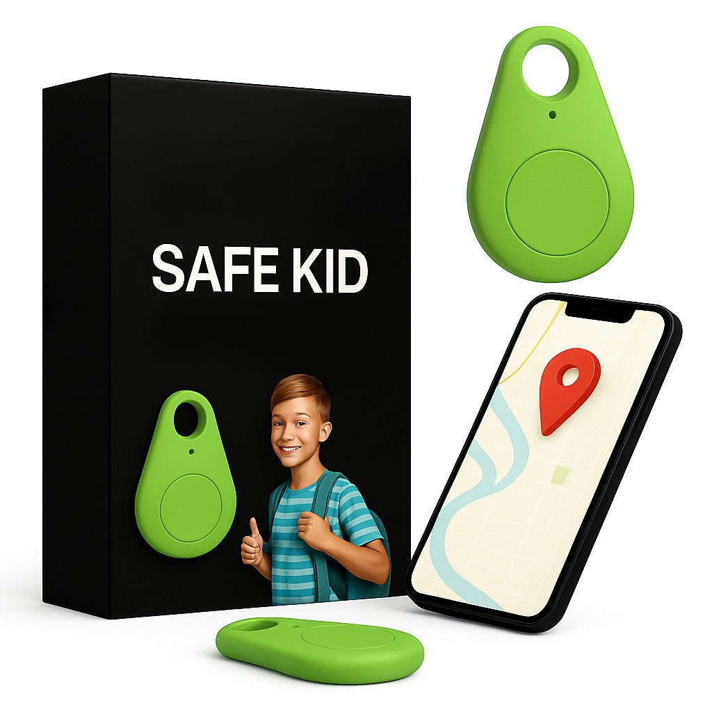 Mini-Tracker für Kinder mit App-Ortung, Alarmtaste und IP67, 17 g leicht in Grün