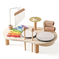 Musiktisch für Kinder aus Holz mit Xylophon, Trommeln, Becken und Windspiel