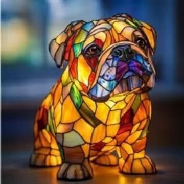 Nachtlicht in Tierform aus Kunstharz in Buntglas-Optik mit USB-Kabel und Schalter, Ansicht 5