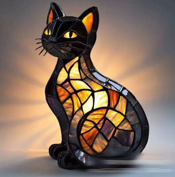 Nachtlicht in Tierform aus Kunstharz in Buntglas-Optik mit USB-Kabel und Schalter, Ansicht 8