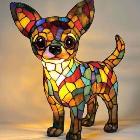 Nachtlicht in Tierform aus Kunstharz in Buntglas-Optik mit USB-Kabel und Schalter, Ansicht 9