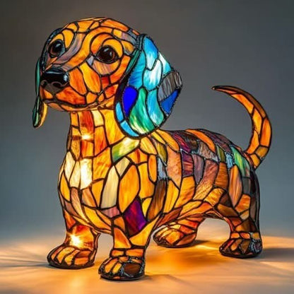Nachtlicht in Tierform aus Kunstharz in Buntglas-Optik mit USB-Kabel und Schalter, Ansicht 11
