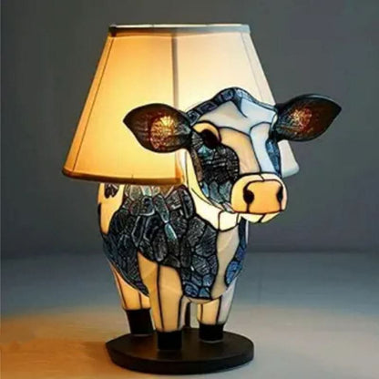 Nachtlicht in Tierform aus Kunstharz in Buntglas-Optik mit USB-Kabel und Schalter, Ansicht 12