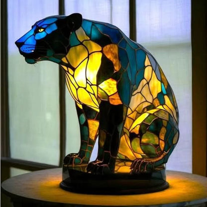 Nachtlicht in Tierform aus Kunstharz in Buntglas-Optik mit USB-Kabel und Schalter, Ansicht 15