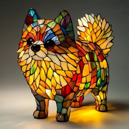 Nachtlicht in Tierform aus Kunstharz in Buntglas-Optik mit USB-Kabel und Schalter, Ansicht 17