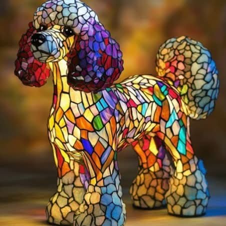 Nachtlicht in Tierform aus Kunstharz in Buntglas-Optik mit USB-Kabel und Schalter, Ansicht 18