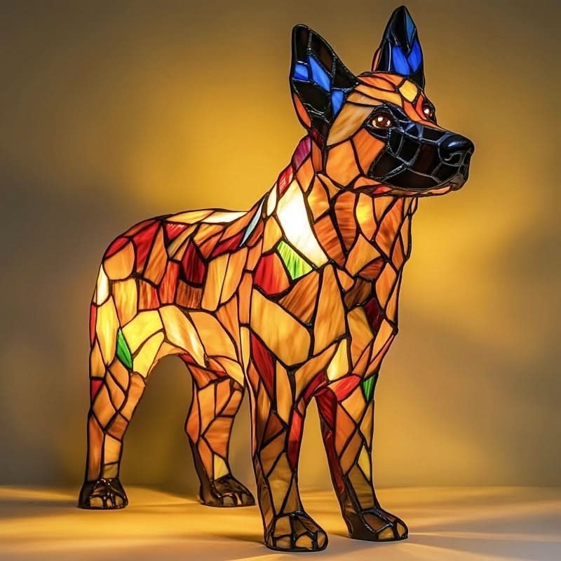 Nachtlicht in Tierform aus Kunstharz in Buntglas-Optik mit USB-Kabel und Schalter, Ansicht 21