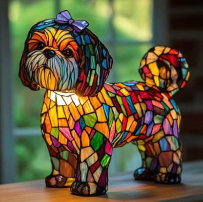 Nachtlicht in Tierform aus Kunstharz in Buntglas-Optik mit USB-Kabel und Schalter, Ansicht 22