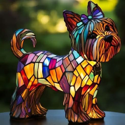 Nachtlicht in Tierform aus Kunstharz in Buntglas-Optik mit USB-Kabel und Schalter, Ansicht 26