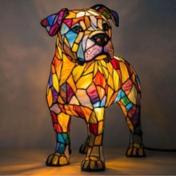 Nachtlicht in Tierform aus Kunstharz in Buntglas-Optik mit USB-Kabel und Schalter, Ansicht 28