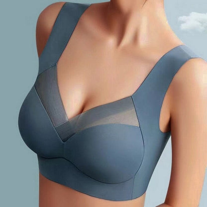 Nahtloser BH ohne Bügel mit flexiblen Einlagen und breiten Trägern in Dunkelblau
