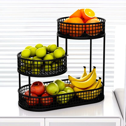 Obstetagere aus pulverbeschichtetem Metall mit 3 Ebenen für Obst, Gemüse und Snacks, Ansicht 5