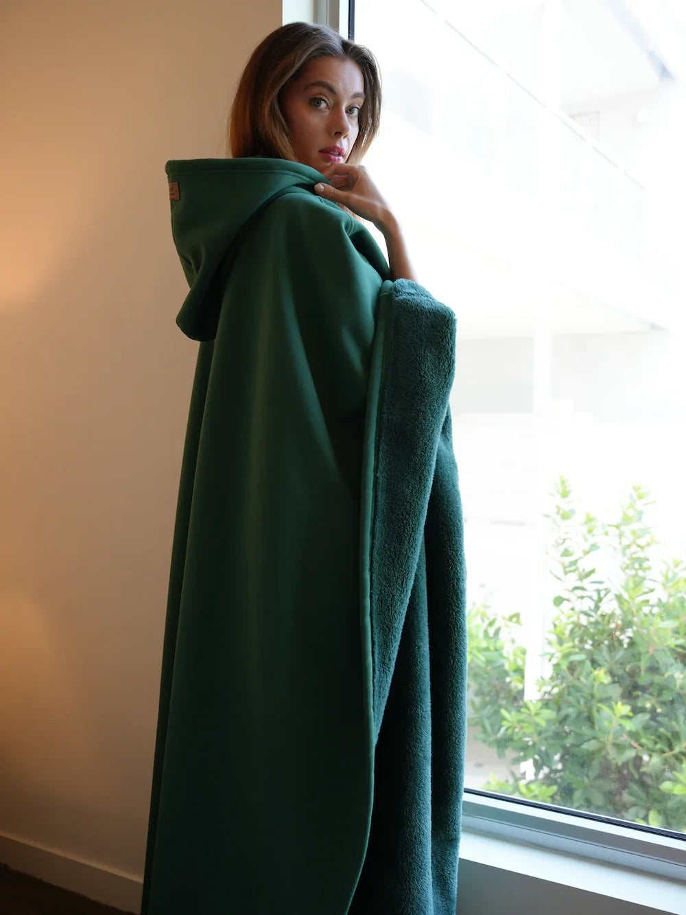 Oversized Damen-Hoodie-Decke mit weichem Plüschfutter und großer Kapuze, Ansicht 15