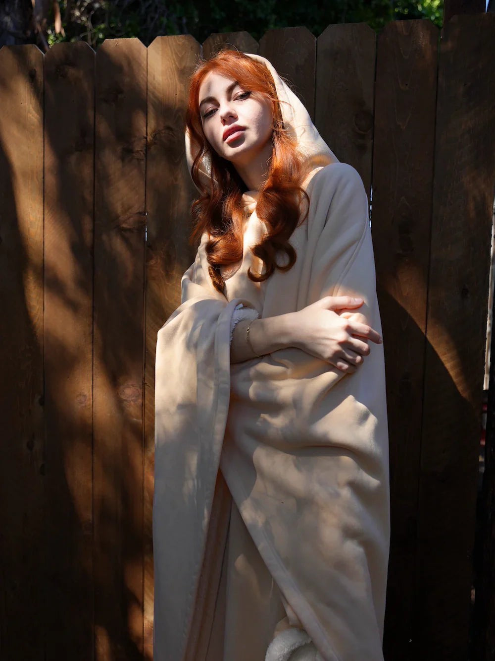 Oversized Damen-Hoodie-Decke mit weichem Plüschfutter und großer Kapuze, Ansicht 17