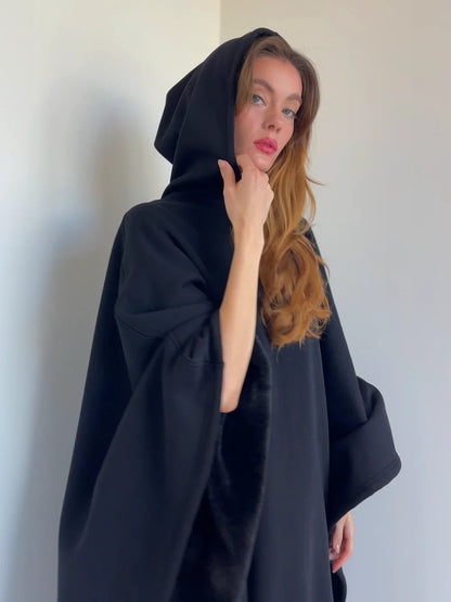 Oversized Damen-Hoodie-Decke mit weichem Plüschfutter und großer Kapuze, Ansicht 19
