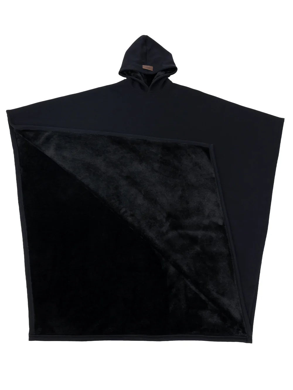 Oversized Damen-Hoodie-Decke mit weichem Plüschfutter und großer Kapuze in Schwarz
