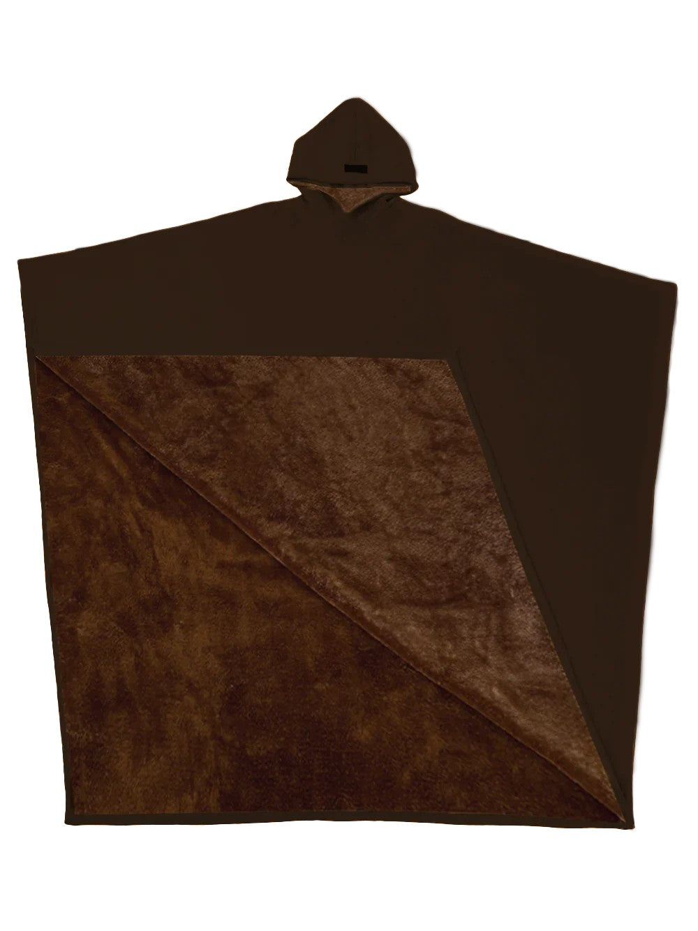 Oversized Damen-Hoodie-Decke mit weichem Plüschfutter und großer Kapuze in Dunkelbraun