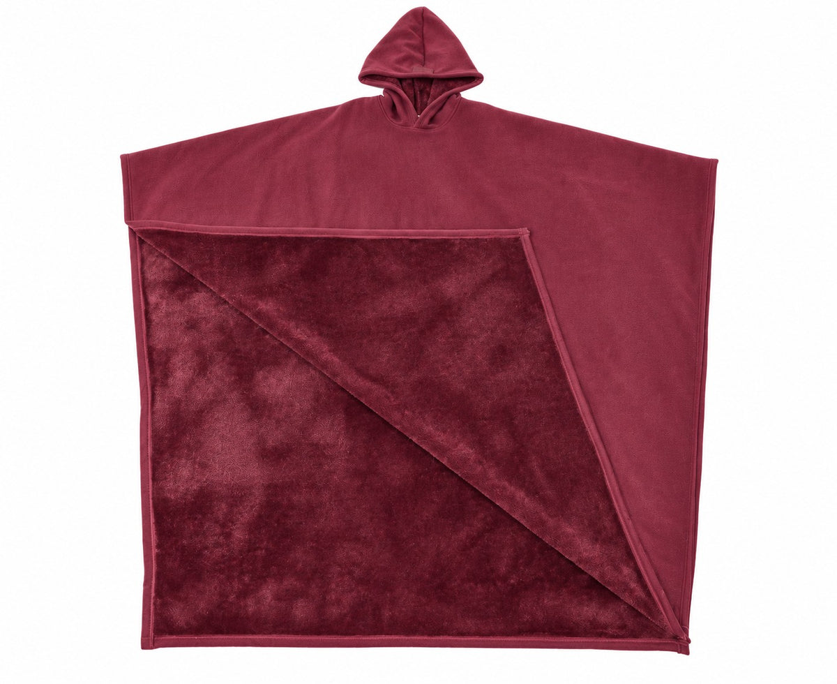 Oversized Damen-Hoodie-Decke mit weichem Plüschfutter und großer Kapuze in Rot